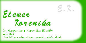 elemer korenika business card